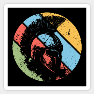 Vintage Spartan Warrior Pop Art – Distressed Retro Greek Helmet Tee Sticker